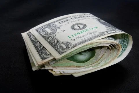 One dollar bill fold Stock Photos