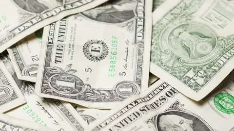 One dollar bills close up video, can represent economy Video stock 162075481