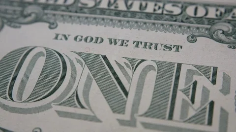 One Dollar Bills Falling Into Frame Stock Footage 80331948