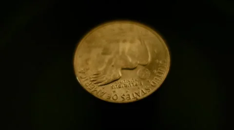 One dollar coin Stock Footage 48672367