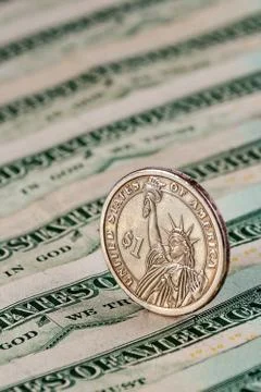 One dollar coin Stock Photos