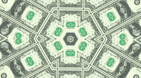 One Dollar Kaleidoscope Background Stock Footage 64723435