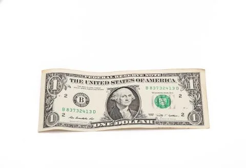 One dollar note in a white background Stock Photos