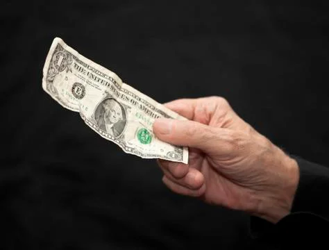One Dollar in old hand. Including clipping path. Fotos de archivo