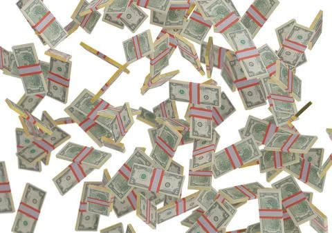 One dollar stack of money, 3D render, illustration, Dollar Bills isolated on イラスト素材