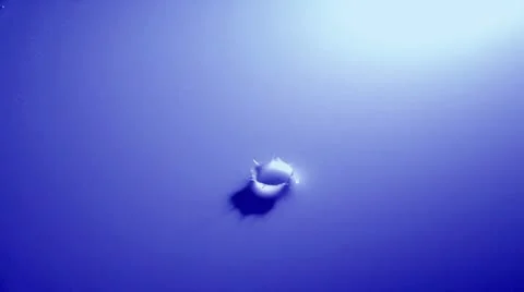 One Drop of Liquid Falling Into Blue Background 2 Video stock 19094854