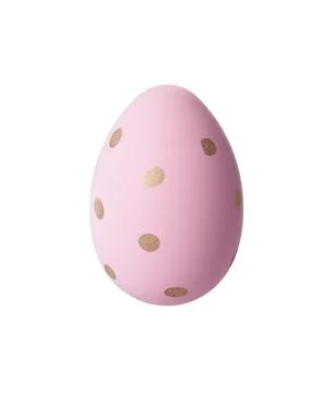 One Easter egg with stylish pattern isolated on white Foto stock
