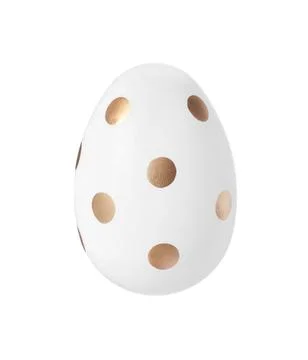 One Easter egg with stylish pattern isolated on white 写真素材