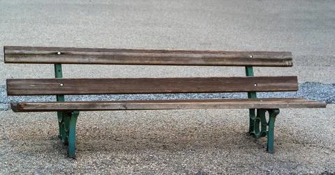 One empty bench closeup Stock Photos