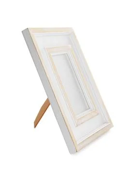 One empty photo frame isolated on white Stock Photos