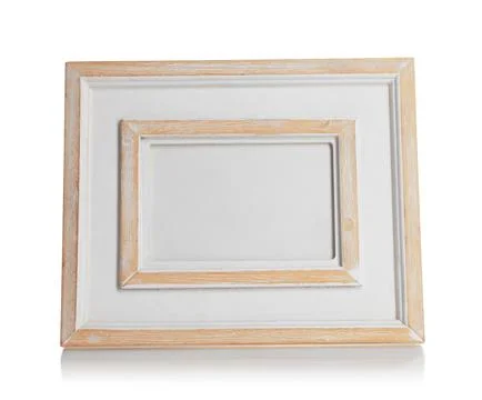 One empty photo frame isolated on white Stockfoto's