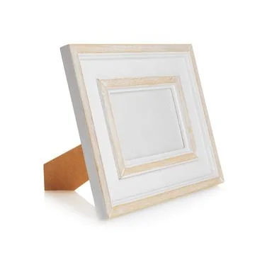 One empty photo frame isolated on white Stockfoto's