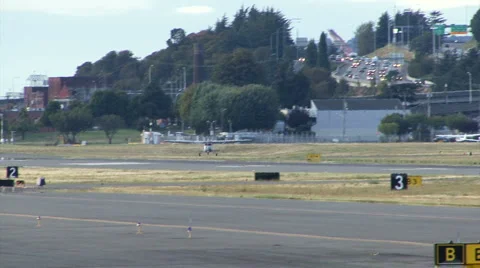 One engine plane taking off Stock Footage 2339043