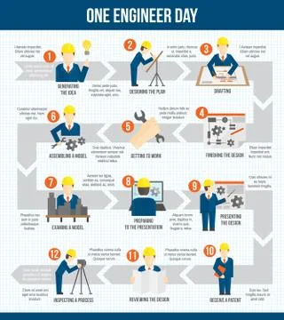One engineer day infographics Stock Illustration