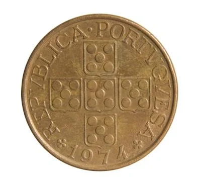 One escudo coin. bank of portuguese republic Stock Photos