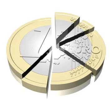 One Euro Chart Pie - 3D illustration Иллюстрация