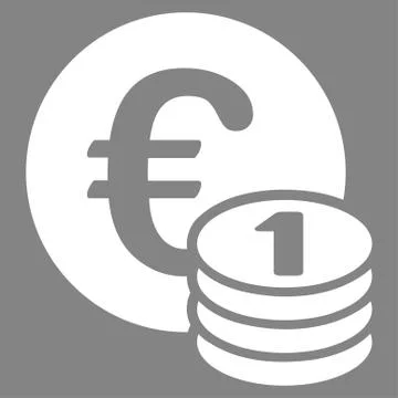 One euro coin stack icon Stock Illustration