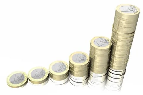 One Euro Graph Increment - 3D illustration イラスト素材