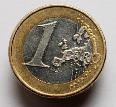 One euro on white background Stock Photos