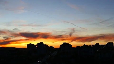 One evening after sunset time in turkey, turkey mosque and, Stock Footage 101093459