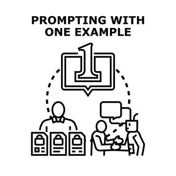 One example prompting artificial intelligence concept Stock Illustration