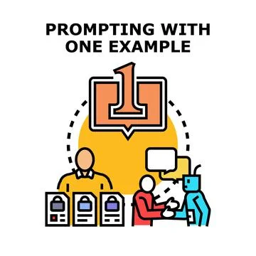 One example prompting artificial intelligence concept Illustrazione stock
