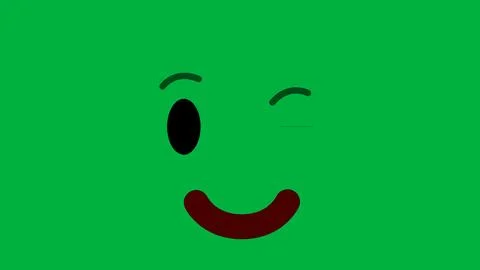 One eye wink expression green background. concept for social media reaction. Ilustración de archivo