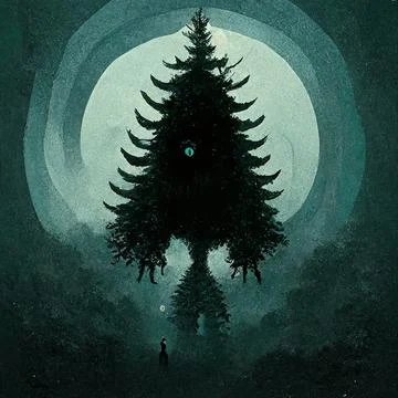 ONE EYED TREE Stock Illustration