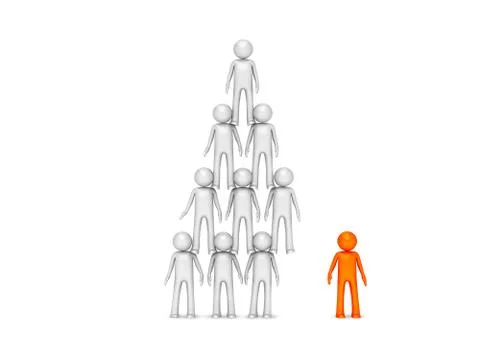 One falls - everyone falls (concept of team work as pyramid) Stock Illustration