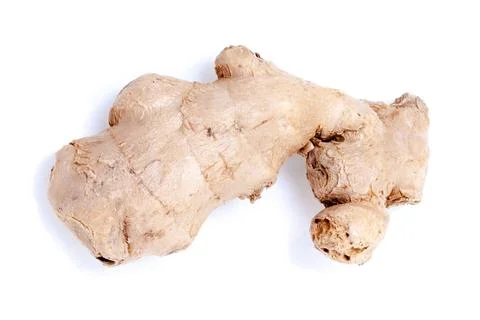 One fat ginger root isolated on white background Stock Photos