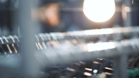 One female choose jackets inside of mens hypermarket close up Stock Footage 79249461