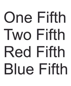 One Fifth Two Fifth Red Fifth Blue Fifth Illustrazione stock