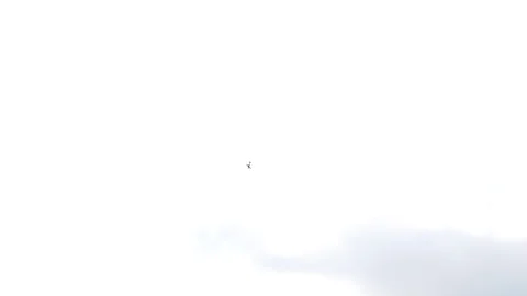 One fighter jets in the blue sky. country flags. A general plan. Aerobatic Stock Footage 124145723