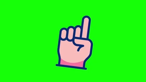 One finger count hand gesture animation loop on green screen background Stock Footage 314041255