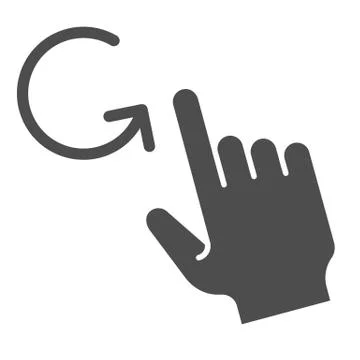 One finger rotate solid icon. Swipe vector illustration isolated on white. Click 스톡 일러스트