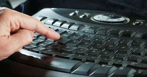 One finger typing. Stock Footage 123016378