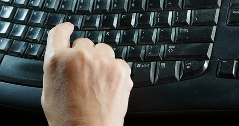 One finger typing. Stock Footage 123016380