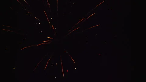 One firework erupts during firework show to celebrate USA Independence Day Stock Footage 248084660