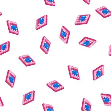 One first aid kit isometric icon seamless pattern Stock Illustration
