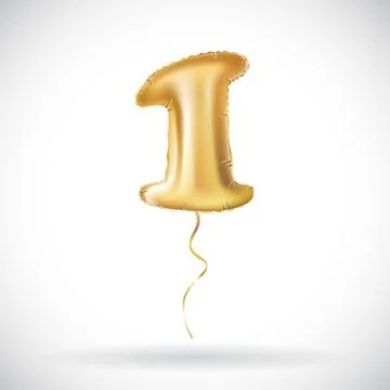 One. first. maiden. top. premier. Golden number 1 four made of inflatable bal Stock Illustration