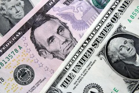 One Five Ten US Dollar Background Stock Illustration