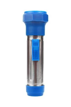 One flashlight isolated on white Stock Photos