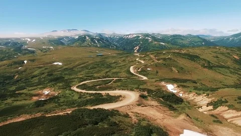 One Flew Over the gorgnoy expensive. A winding path in the mountains. Mountain Stock Footage 72680205