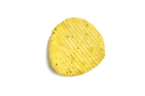 One fluted chip on a white background. Isolated. Stock Photos