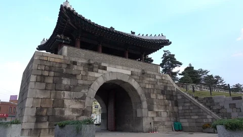 One of the Four Small Gates in the historic fortress walls of Seoul, South Korea Stock Footage 106325189