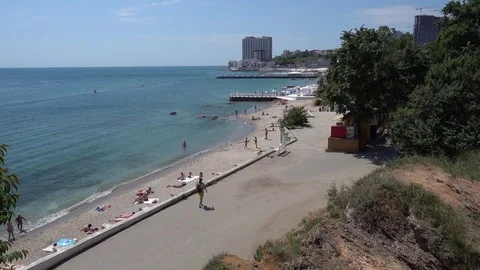 One of free public beaches Stock Footage 82215973