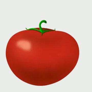 One fresh red tomato isolated on white digital art Stock Illustration