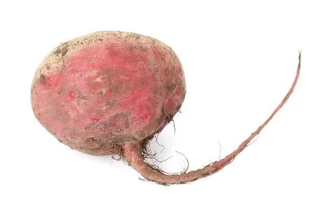 One fresh ripe beetroot isolated on white Stock Photos
