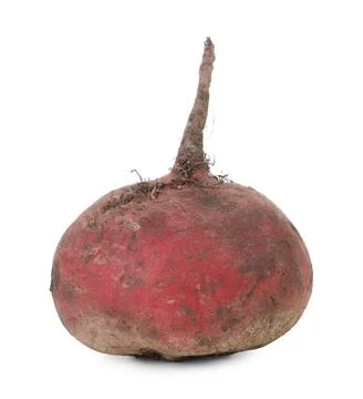 One fresh ripe beetroot isolated on white Stock Photos