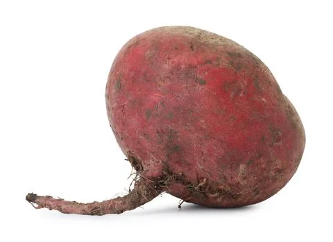One fresh ripe beetroot isolated on white Stock Photos